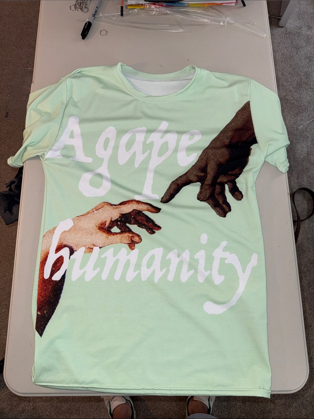 Agape Humanity Graphic Short Sleeve Tee - Mint